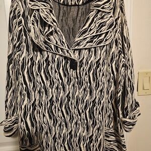 Vintage Seven Karat 2x Ruffle Swirl Patterned Blazer/Jacket W Cuffed Sleeves